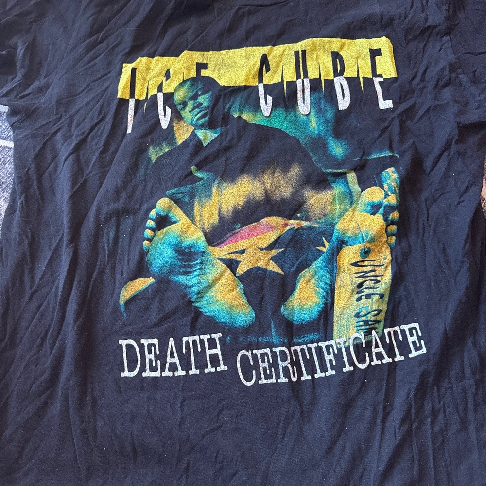 Ice Cube Death Certificate Tour Shirt Official Reprint XL NWA